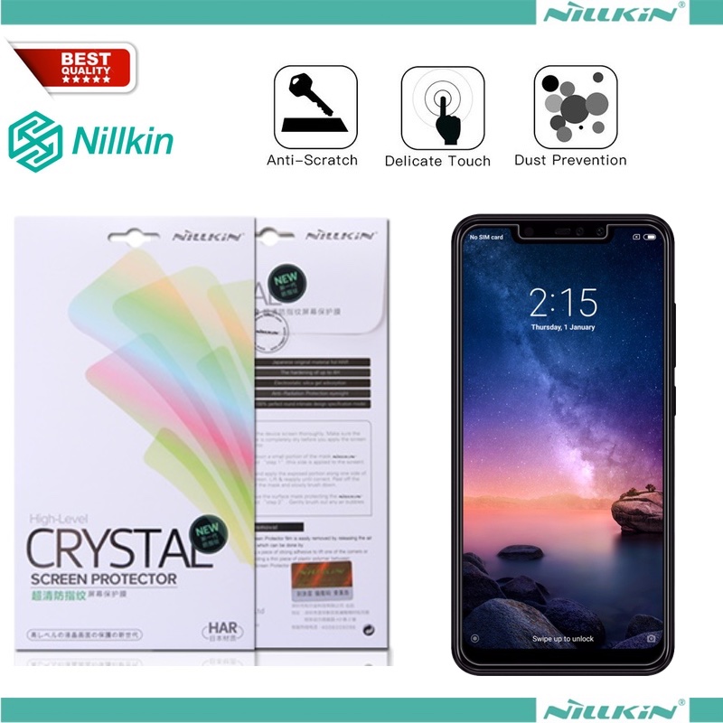 Skaidri ekrano plėvelė Nillkin crystal serijos (REDMI NOTE 6 PRO) Skaidri ekrano plėvelė Nillkin crystal serijos (REDMI NOTE 6 PRO)